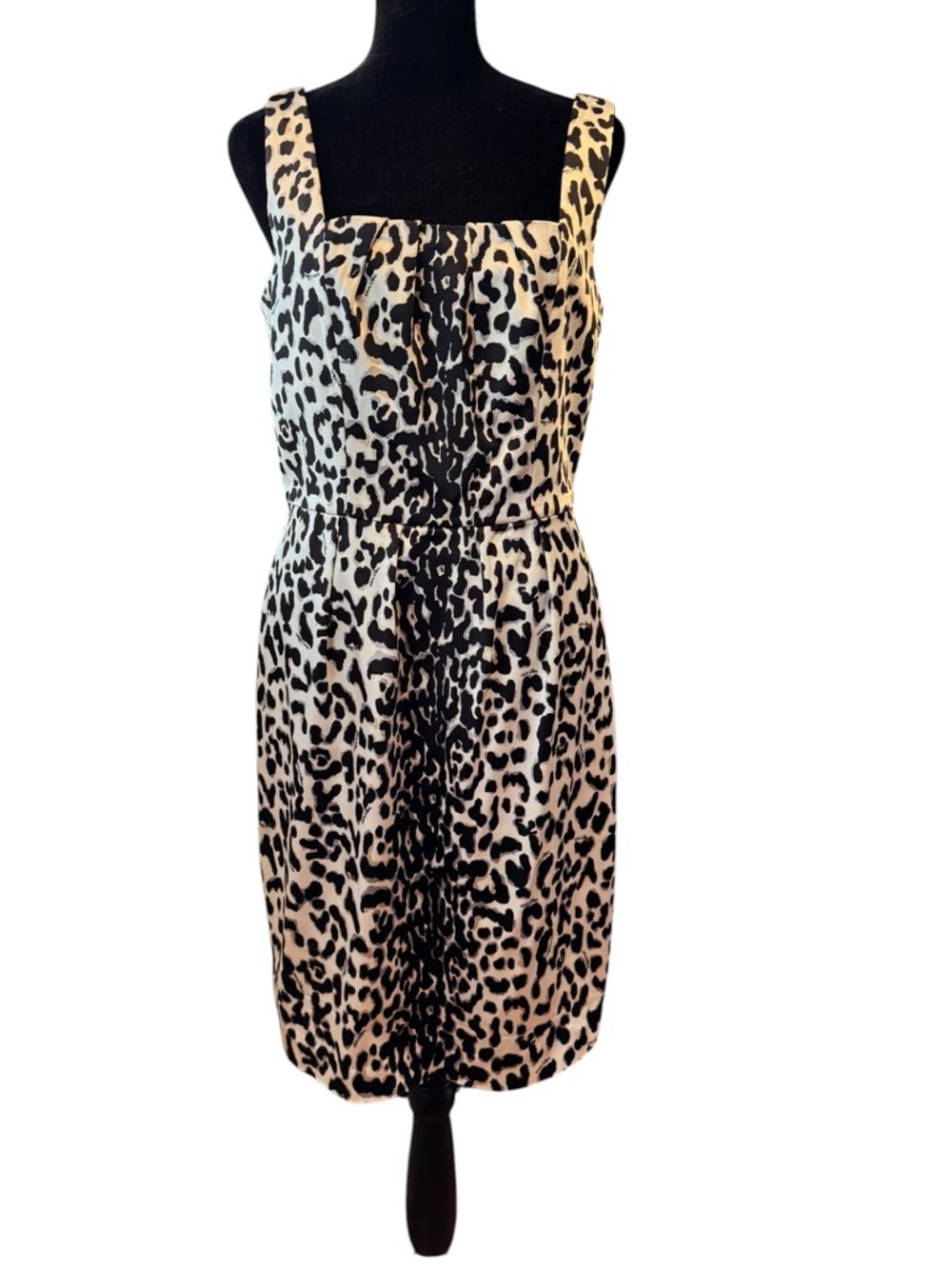 White House Black Market Black & Cream Leopard Midi Dress